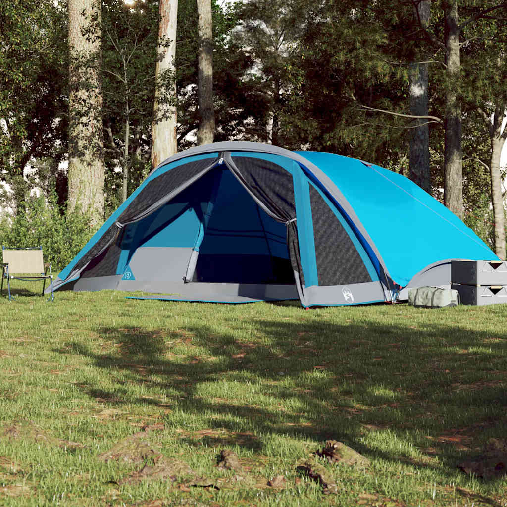 Family tent, blue, six-person, waterproof