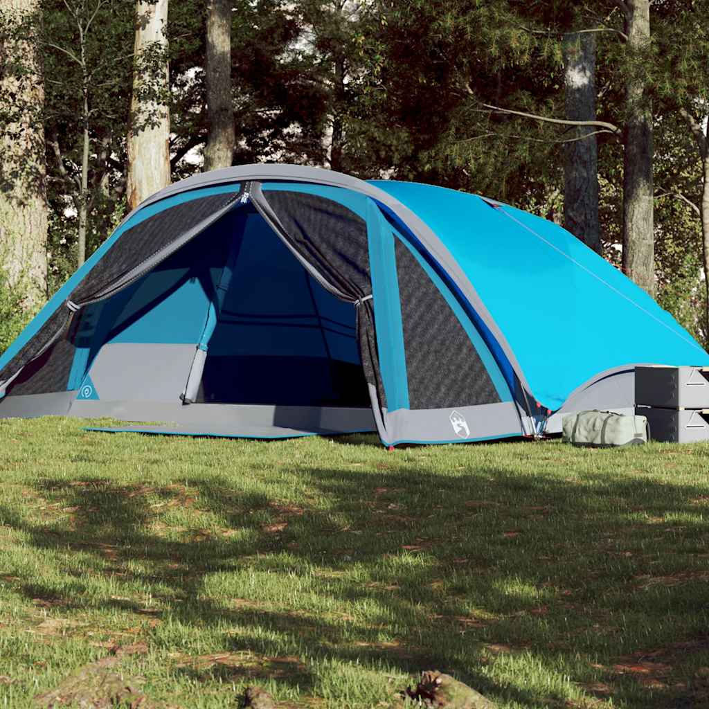 Family tent, blue, six-person, waterproof