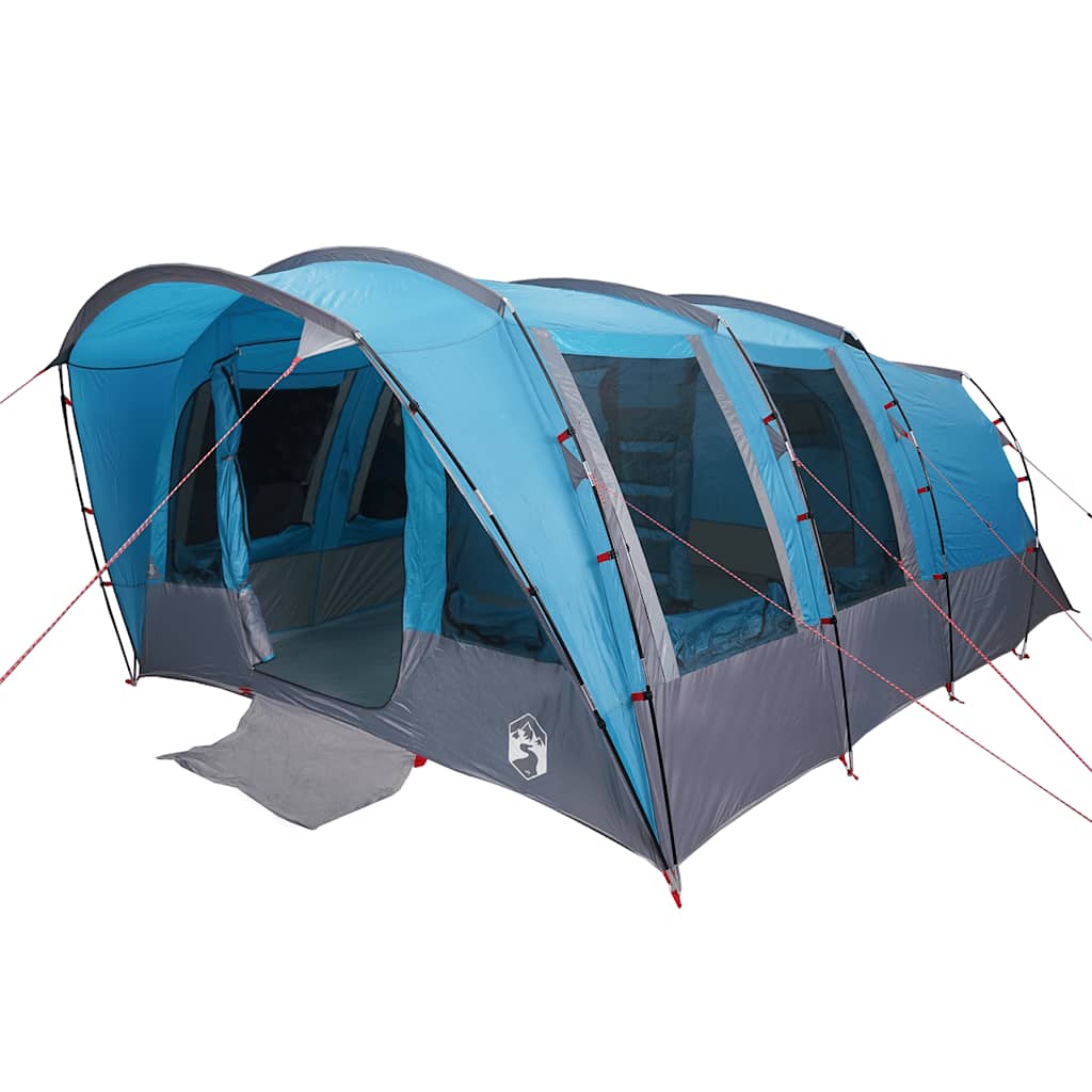 Family tent, blue, eight-person, tunnel