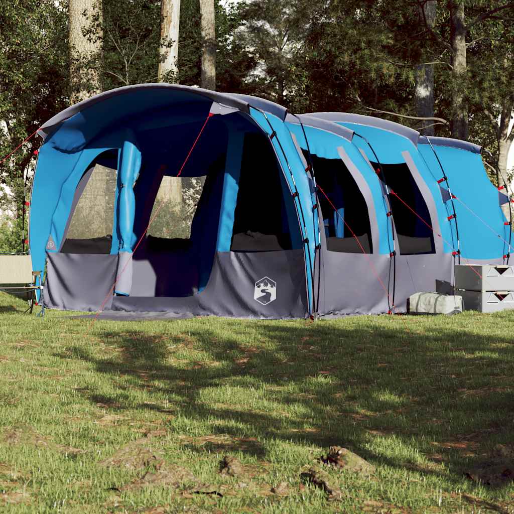 Family tent, blue, eight-person, tunnel