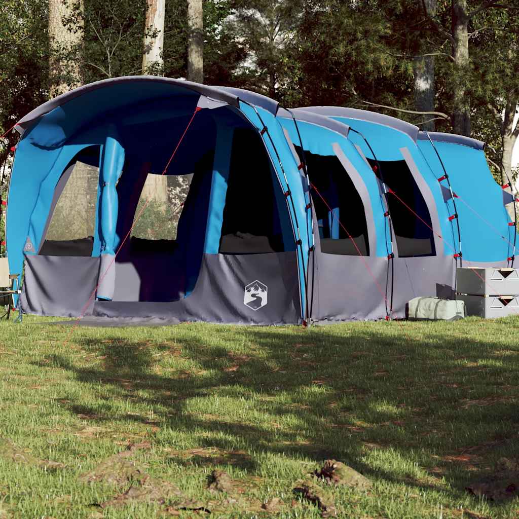 Family tent, blue, eight-person, tunnel