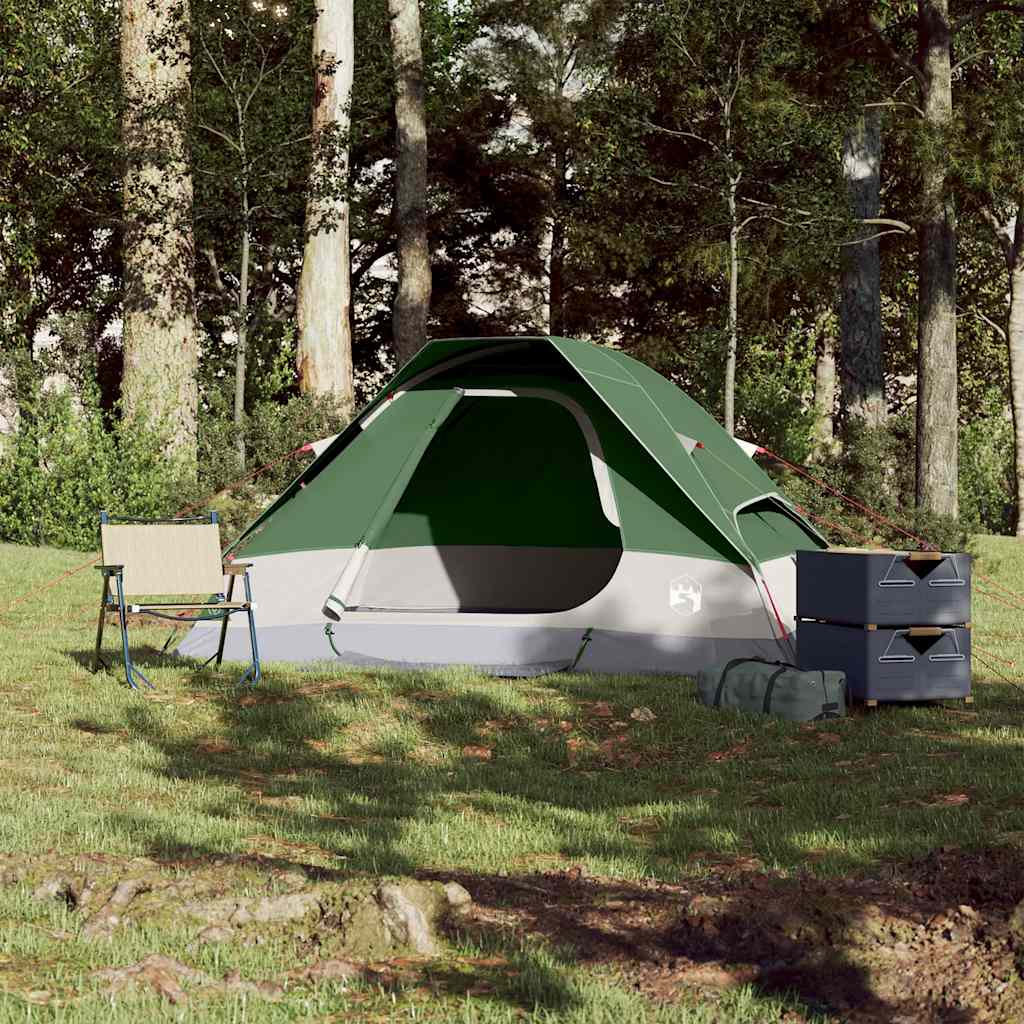 Camping tent, green, two-person, dome-shaped