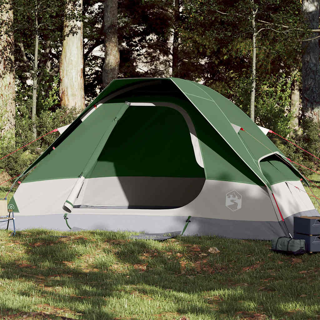 Camping tent, green, two-person, dome-shaped