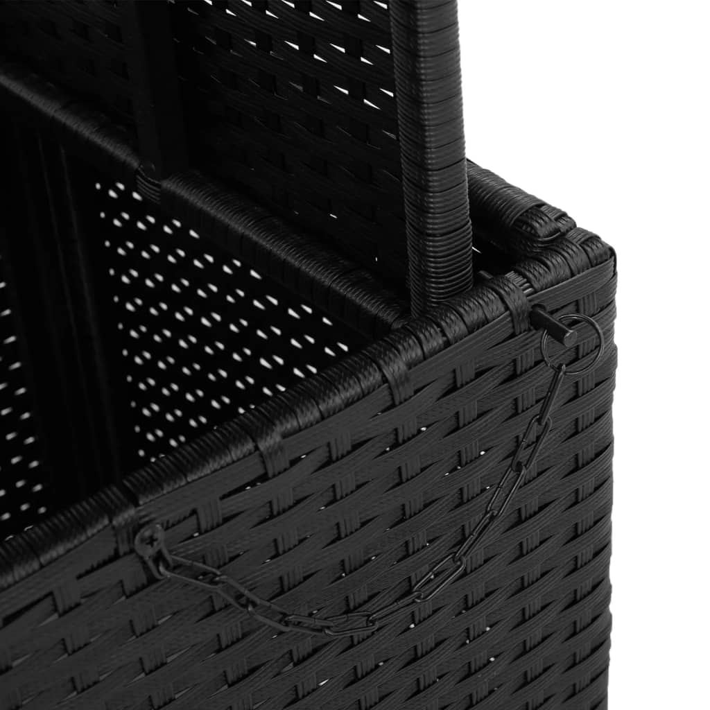 Garden table, black, 80x80x71cm, poly rattan/acacia wood
