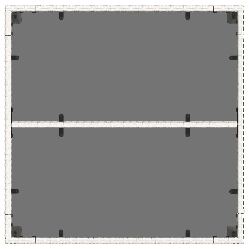 Galds ar stikla virsmu, balts, 90x90x75cm, polirotangs