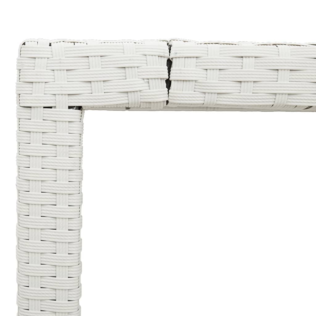Galds ar stikla virsmu, balts, 90x90x75cm, polirotangs