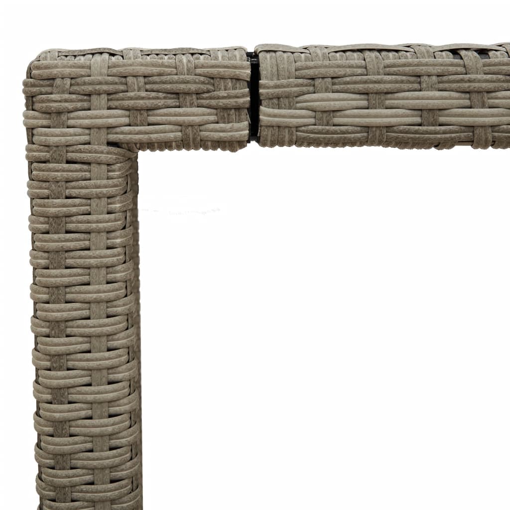 Table with glass top, grey, 190x90x75, polyrattan