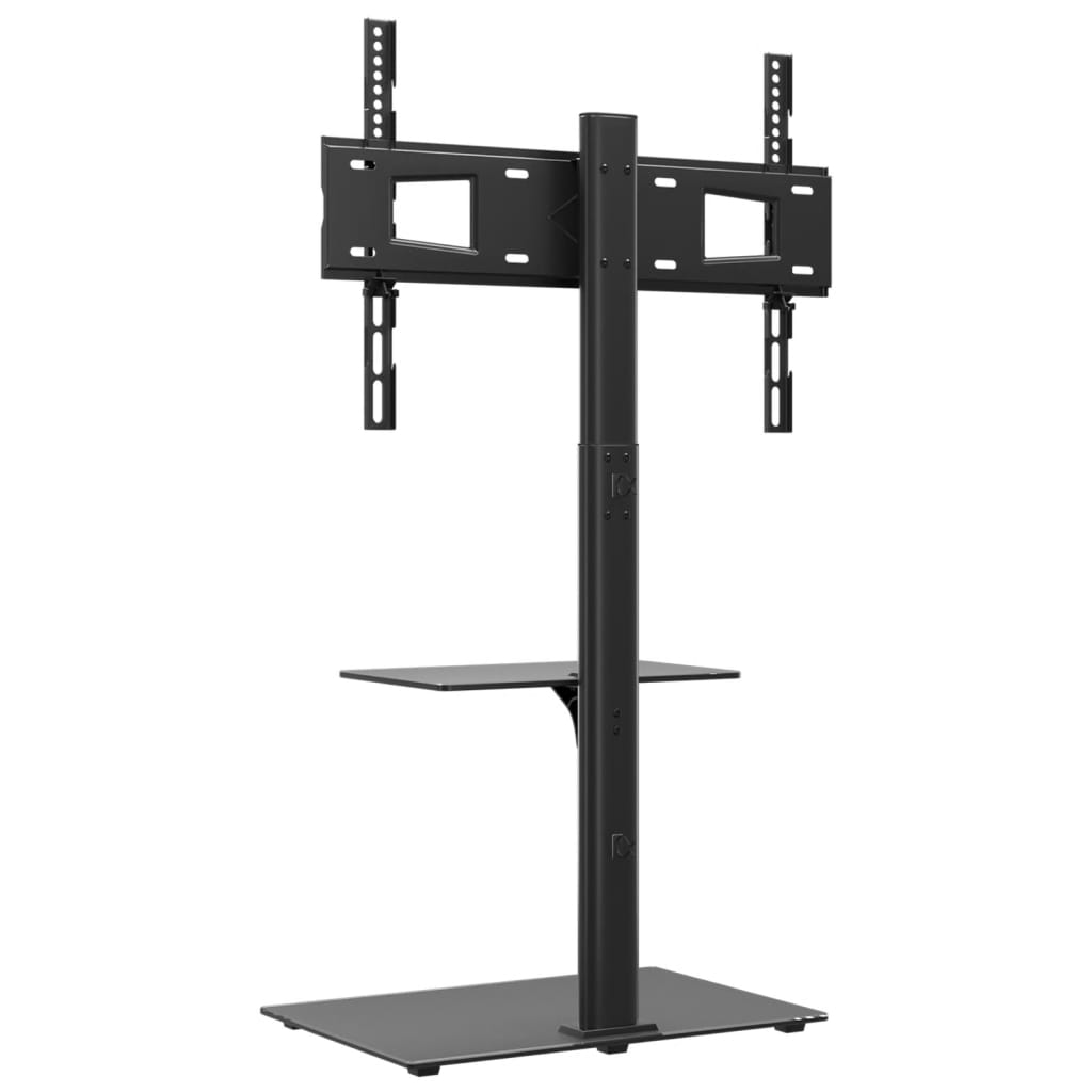 Corner TV stand, 2-tier, black, 32-65 inch TV
