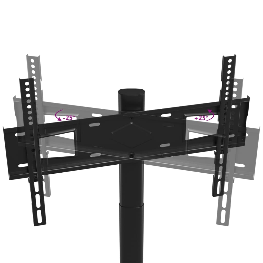 Corner TV stand, 2-tier, black, 32-65 inch TV