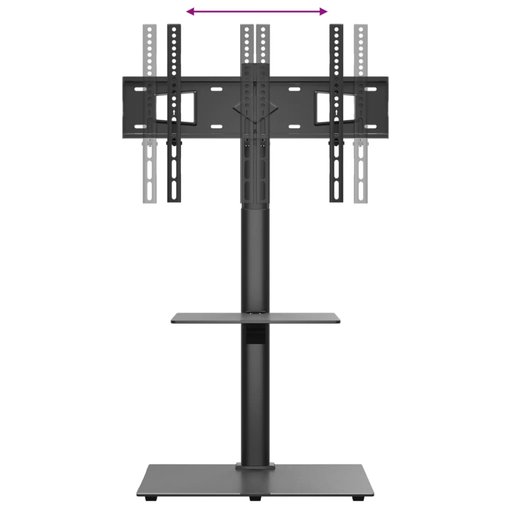 Corner TV stand, 2-tier, black, 32-65 inch TV