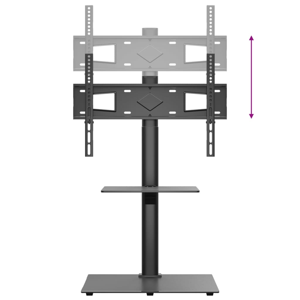Corner TV stand, 2-tier, black, 32-65 inch TV