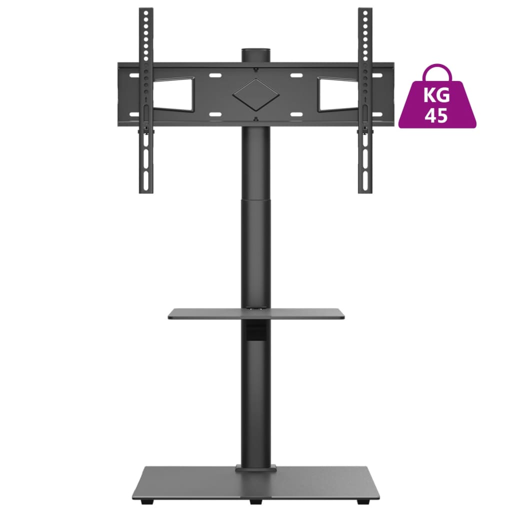 Corner TV stand, 2-tier, black, 32-65 inch TV