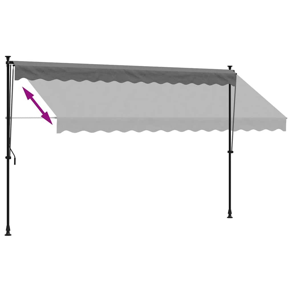 Ištraukiama markizė, antracito, 350x150cm, audinys ir plienas