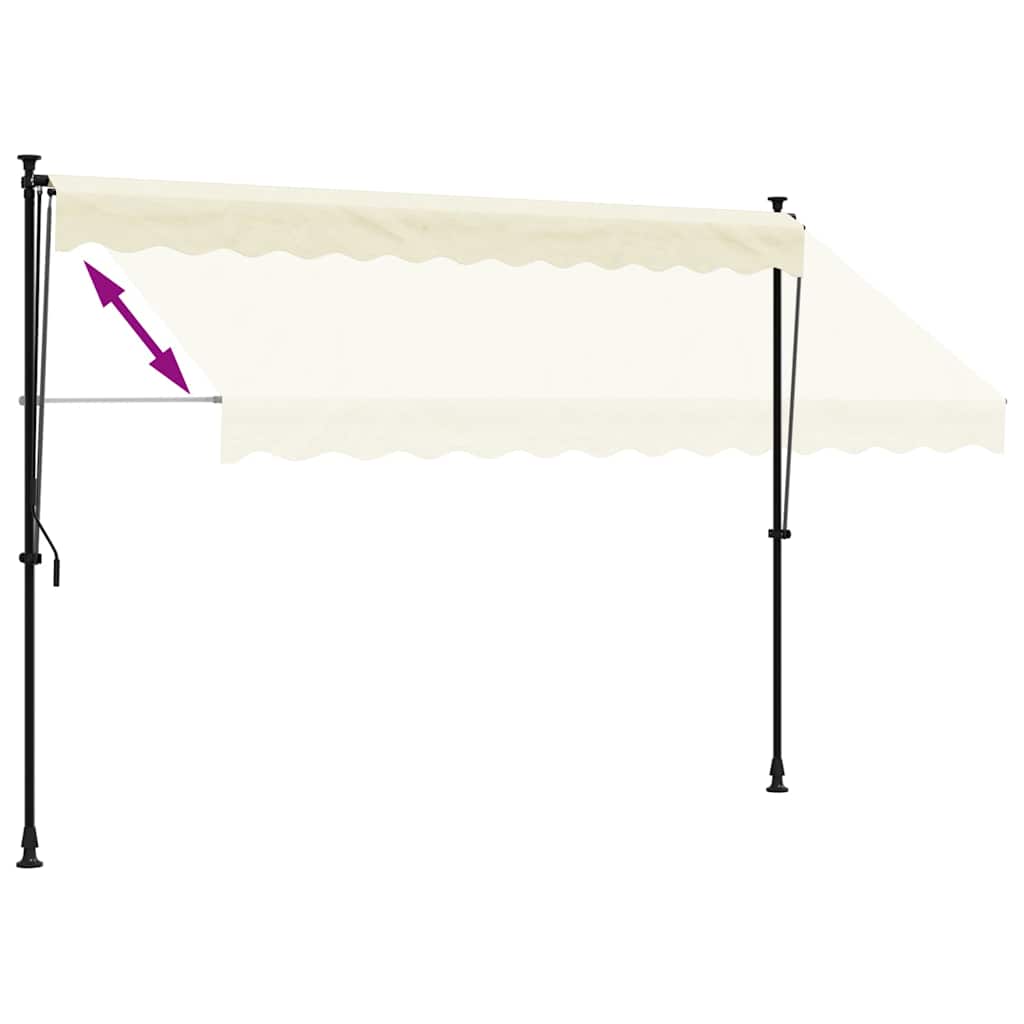Ištraukiama markizė, kreminė, 300x150cm, audinys ir plienas