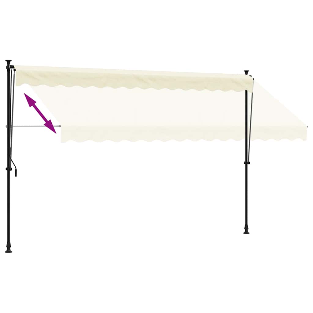 Ištraukiama markizė, kreminė, 350x150cm, audinys ir plienas