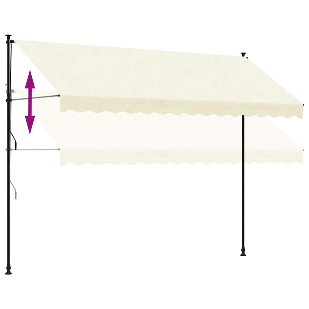 Ištraukiama markizė, kreminė, 350x150cm, audinys ir plienas