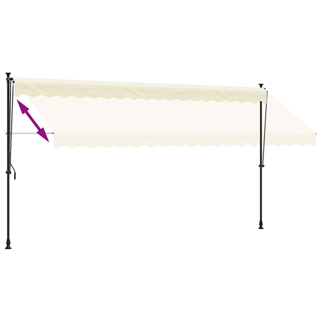 Ištraukiama markizė, kreminė, 400x150cm, audinys ir plienas