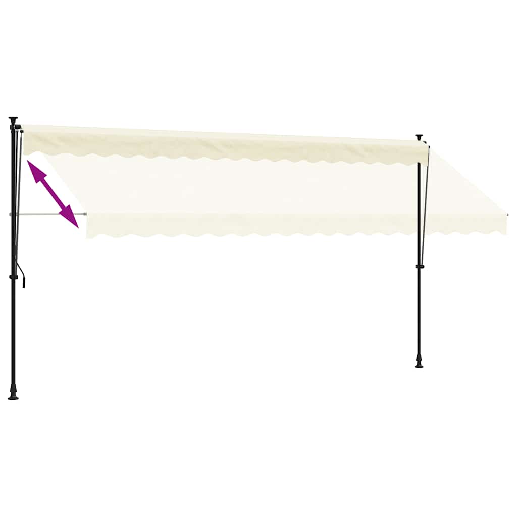 Ištraukiama markizė, kreminė, 400x150cm, audinys ir plienas