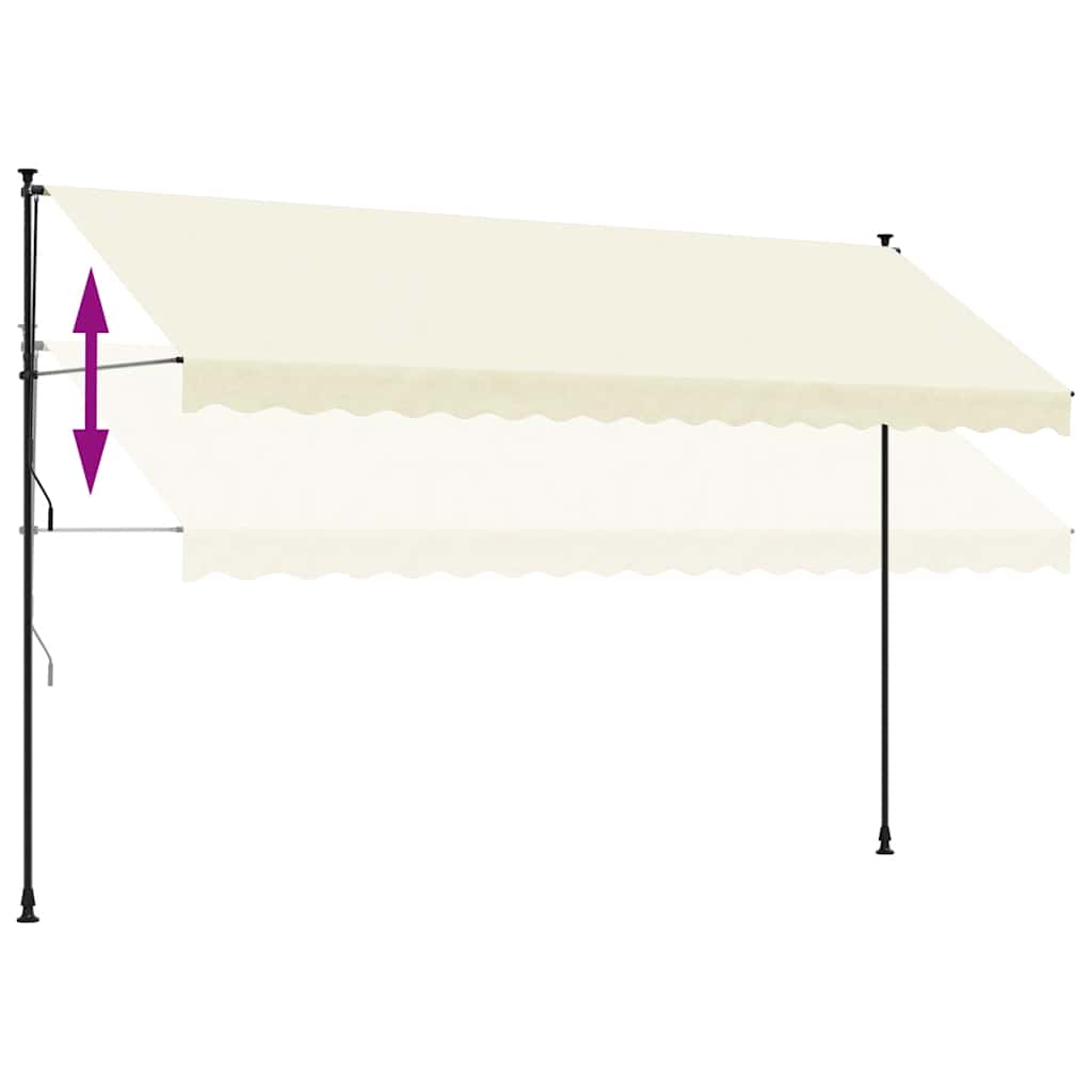 Ištraukiama markizė, kreminė, 400x150cm, audinys ir plienas