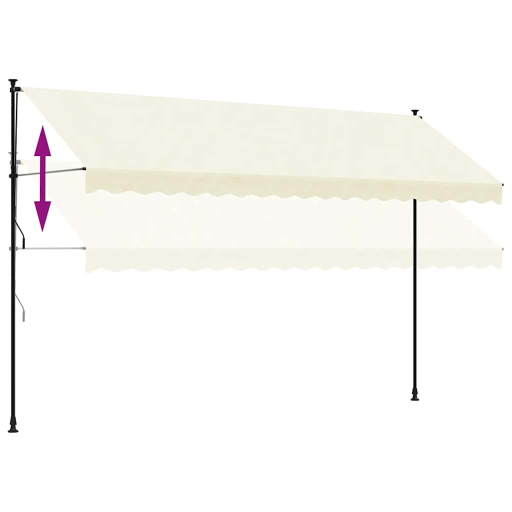 Ištraukiama markizė, kreminė, 400x150cm, audinys ir plienas