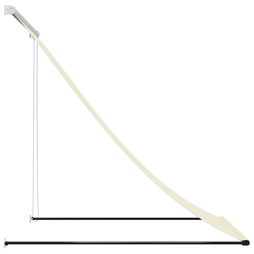 Retractable awning, cream, 100x150cm, fabric and steel