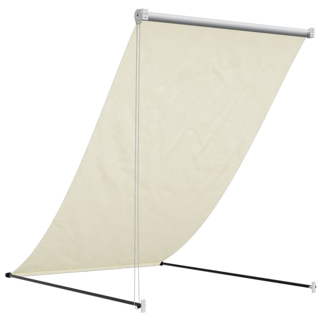 Retractable awning, cream, 100x150cm, fabric and steel