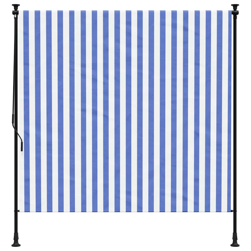 Lauko roletas, mėlynas ir baltas, 150x270cm, audinys ir plienas