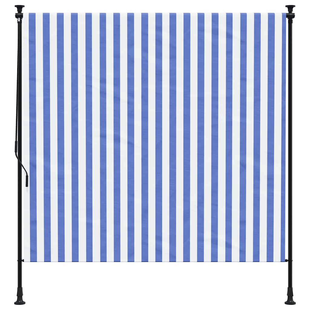 Lauko roletas, mėlynas ir baltas, 200x270cm, audinys ir plienas