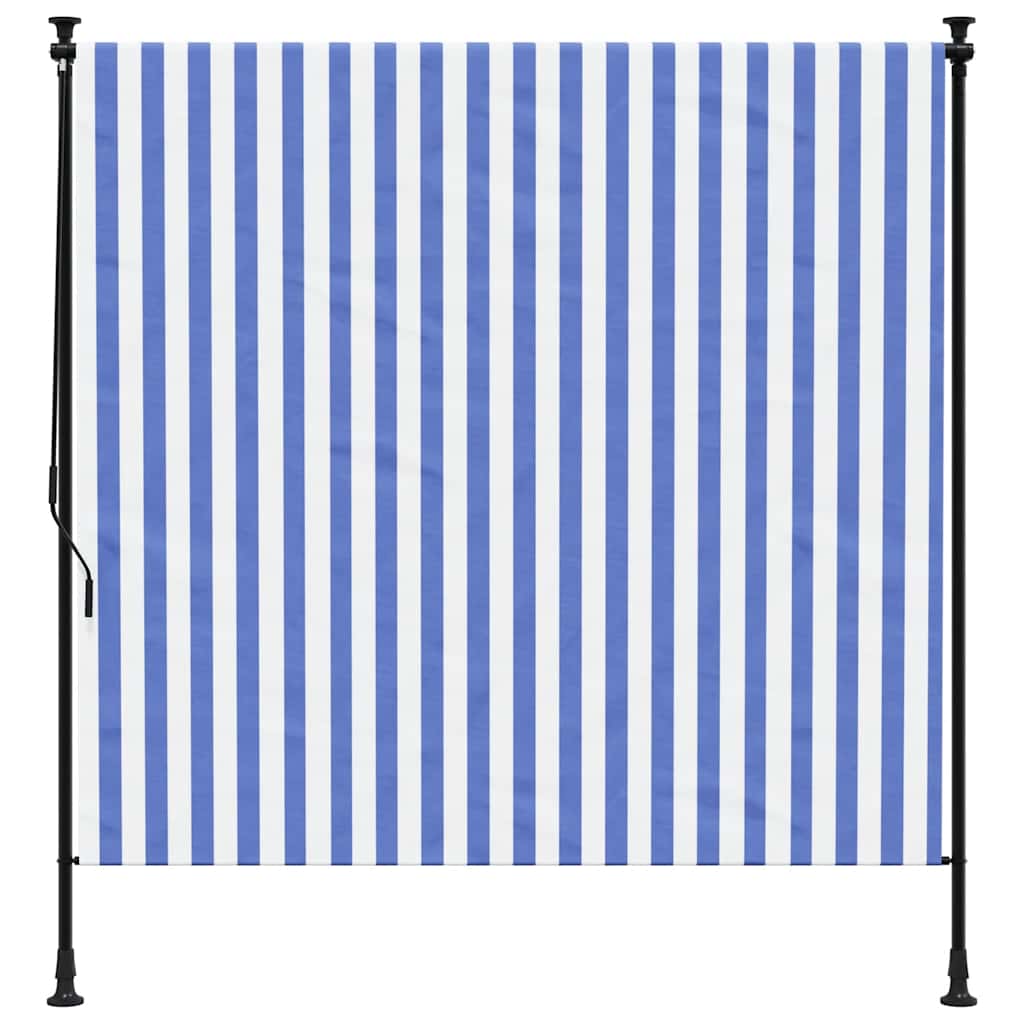Lauko roletas, mėlynas ir baltas, 200x270cm, audinys ir plienas