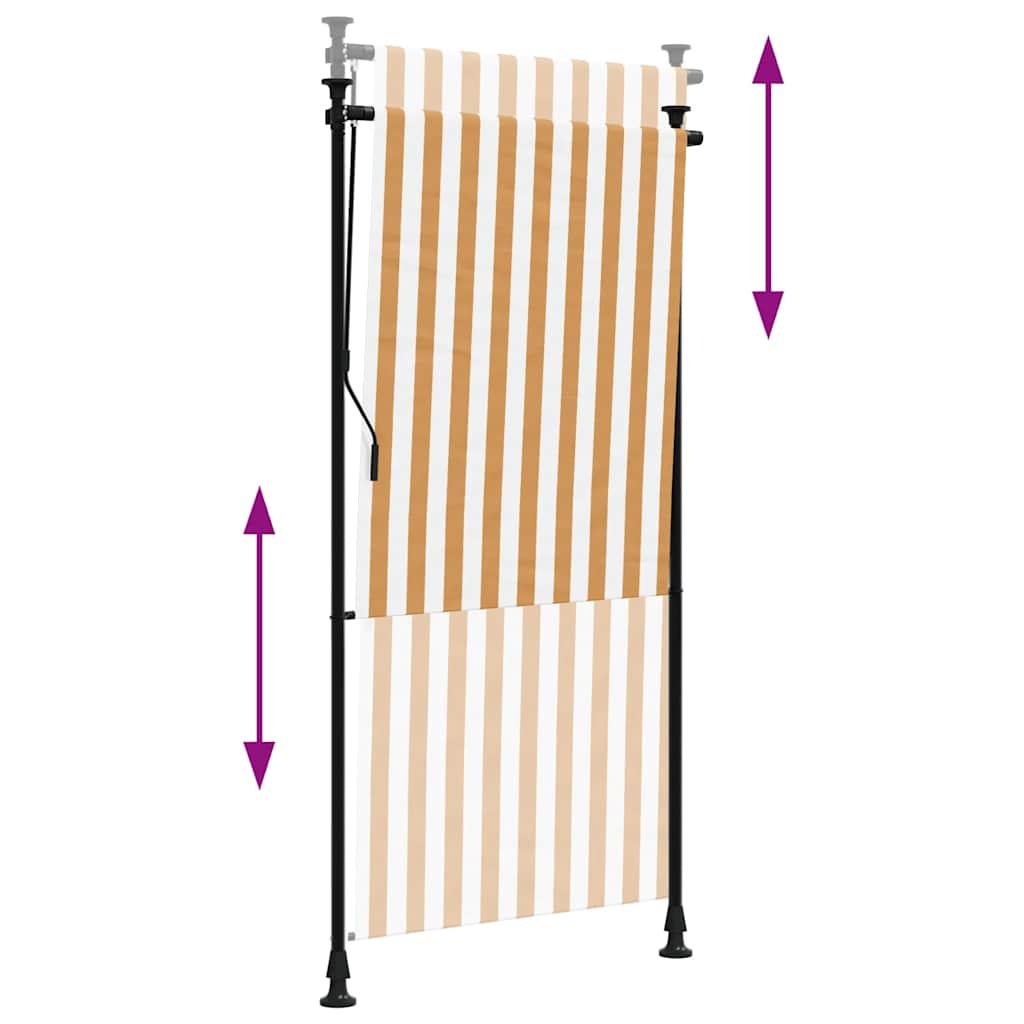 Lauko roletas, oranžinis/baltas, 100x270cm, audinys ir plienas