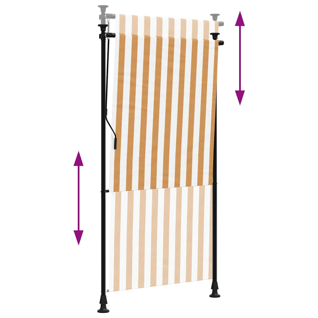 Lauko roletas, oranžinis/baltas, 120x270cm, audinys ir plienas