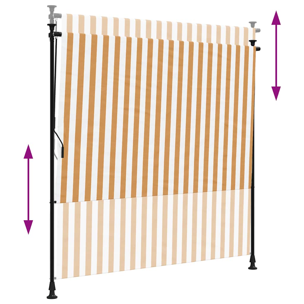 Lauko roletas, oranžinis/baltas, 200x270cm, audinys ir plienas