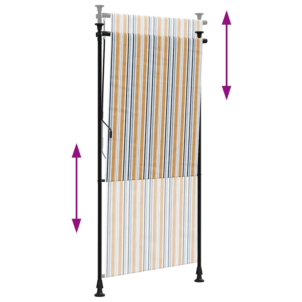 Lauko roletas, geltonas/baltas, 100x270cm, audinys ir plienas