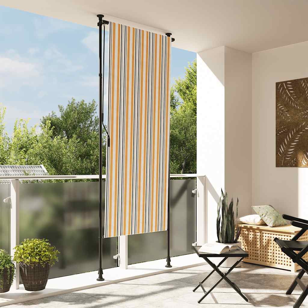 Āra rullīšu žalūzija, dzeltena/balta, 100x270cm, audums un tērauds
