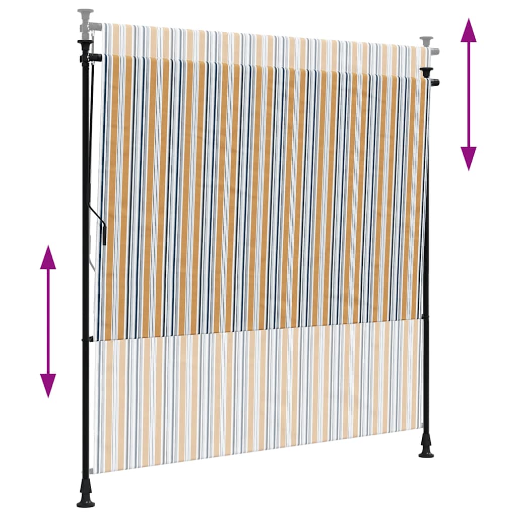 Outdoor blind, yellow/white, 200x270cm, fabric and steel