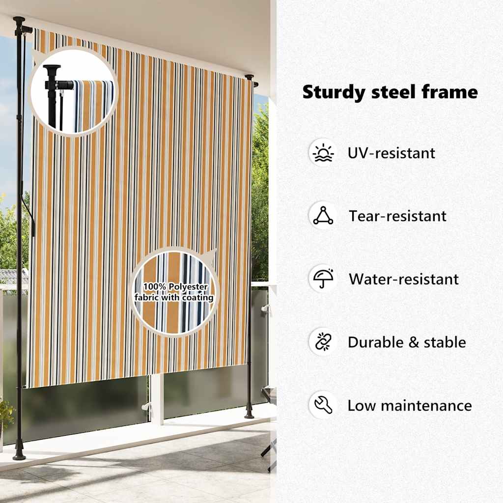 Outdoor blind, yellow/white, 200x270cm, fabric and steel