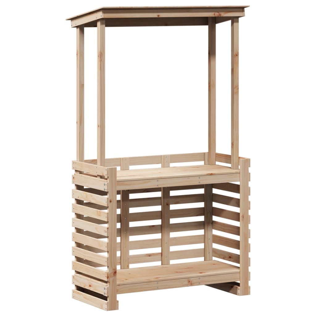 Lauko baro stalas su stogeliu, 112,5x57x195,5cm, mediena
