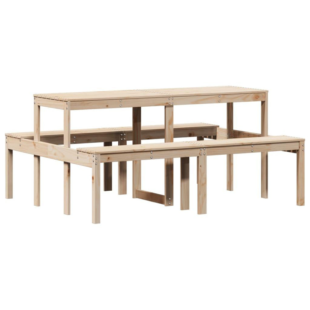 Iškylų stalas, 160x134x75cm, pušies medienos masyvas