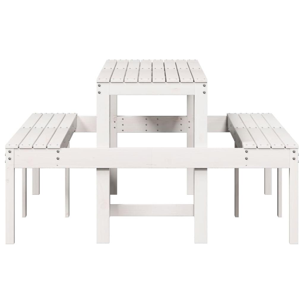 Iškylų stalas, baltas, 160x134x75cm, pušies medienos masyvas