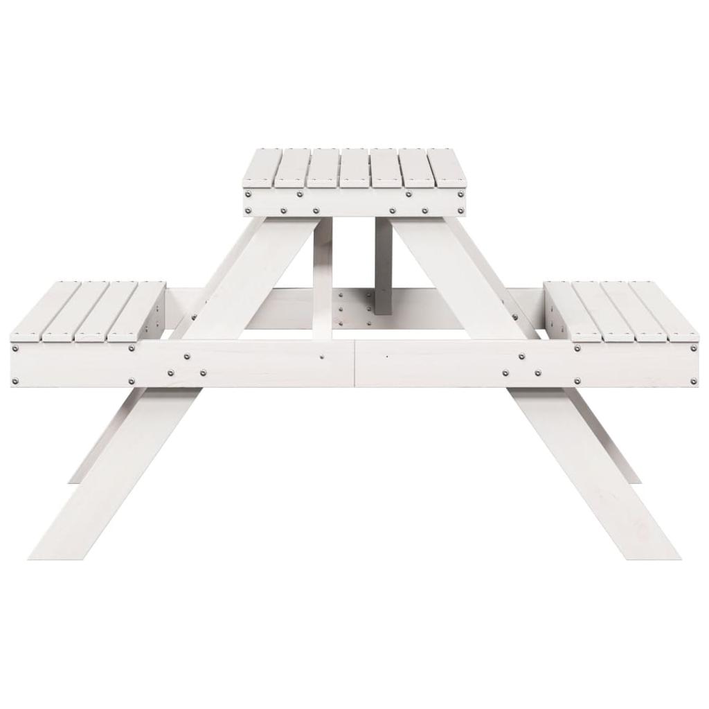 Iškylų stalas, baltas, 105x134x75cm, pušies medienos masyvas