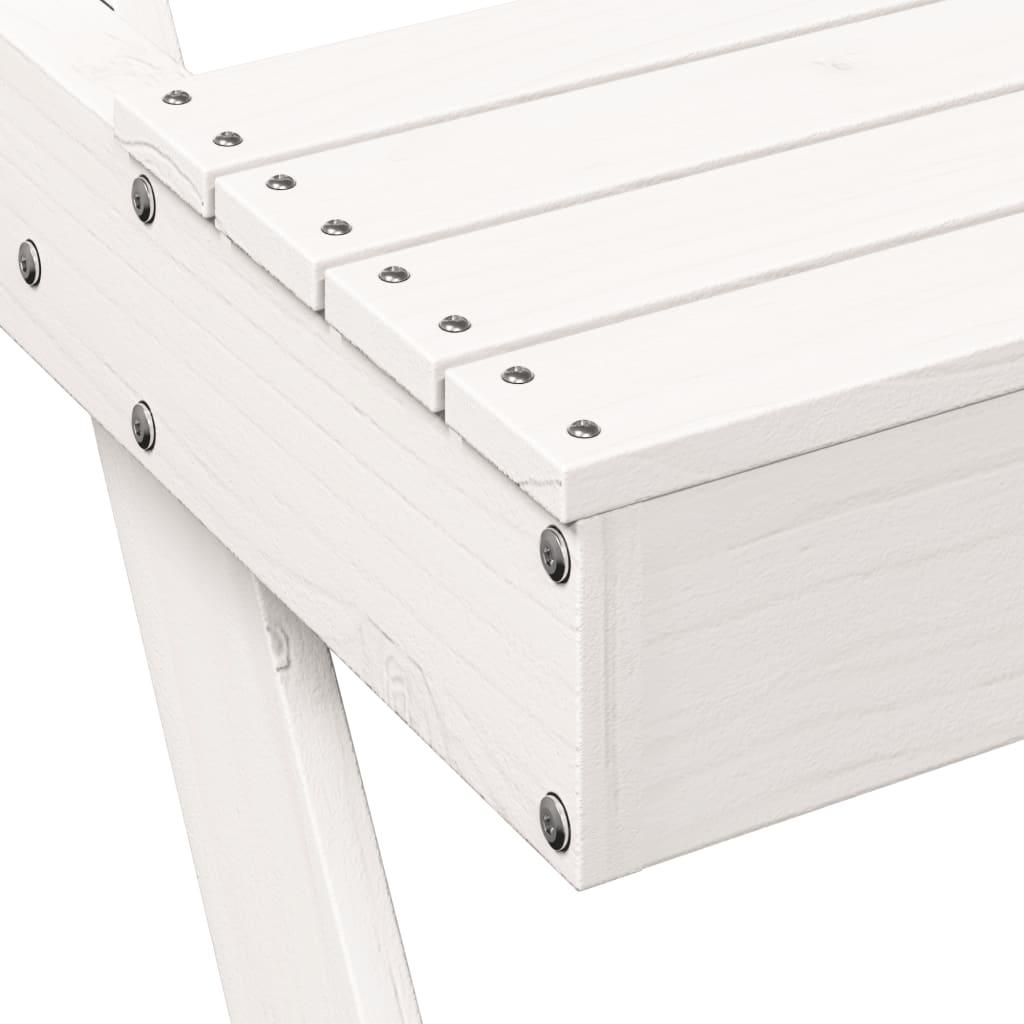 Iškylų stalas, baltas, 105x134x75cm, pušies medienos masyvas