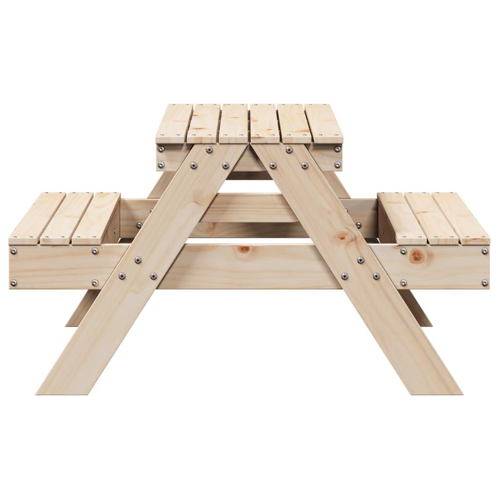 Iškylų stalas vaikams, 88x97x52cm, pušies medienos masyvas