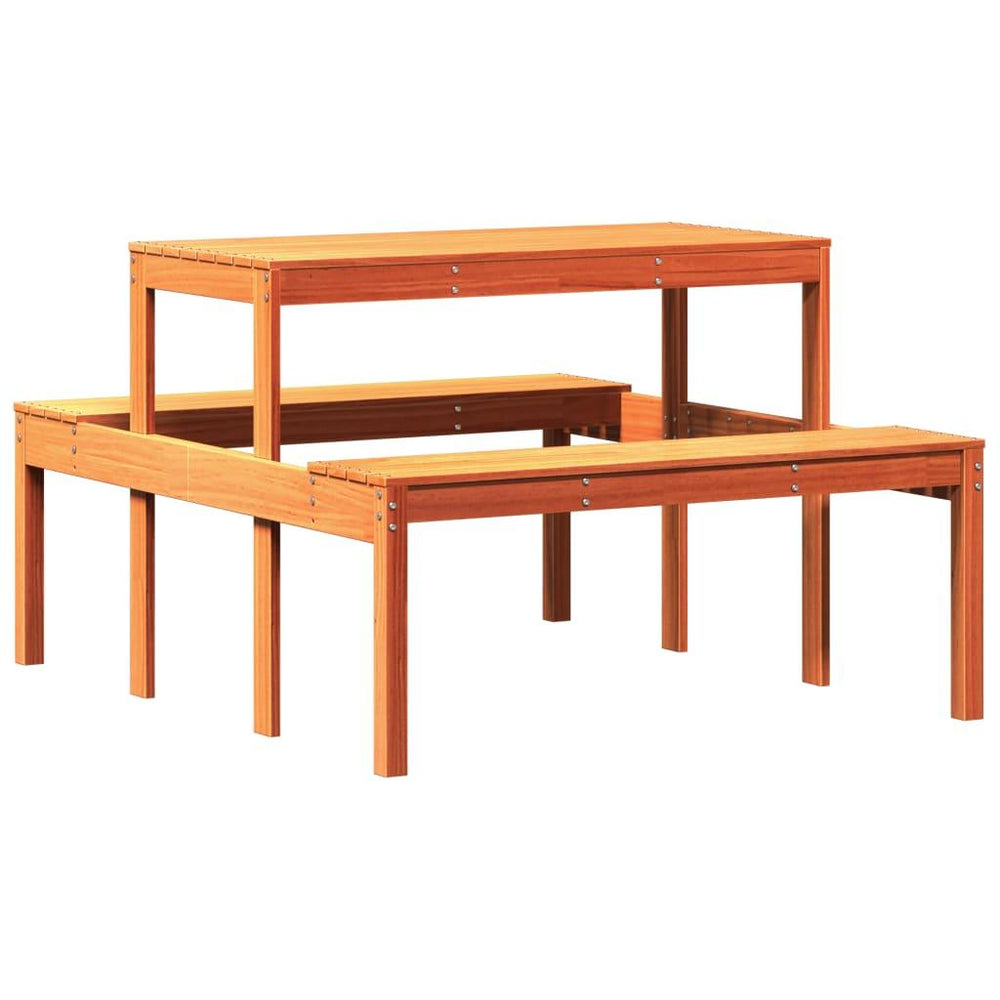 Iškylų stalas, vaško rudas, 110x134x75cm, pušies masyvas