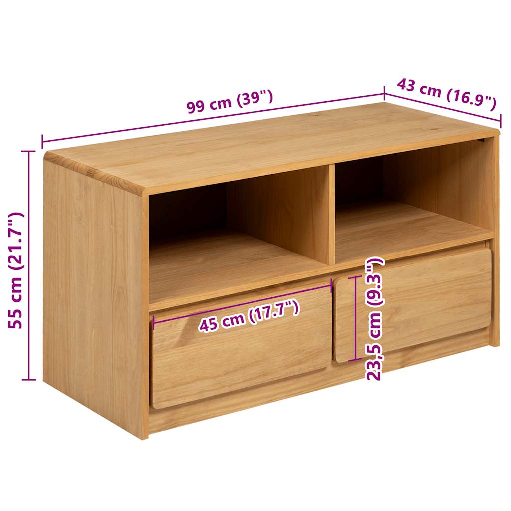 TV skapītis SAUDA, ozols, 99x43x55cm, priede