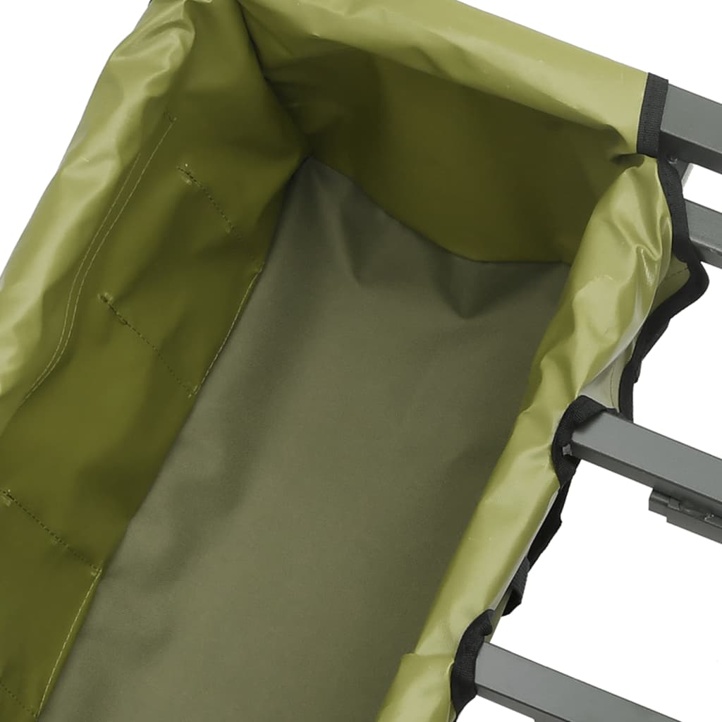 Fishing trolley with wheel, green, steel