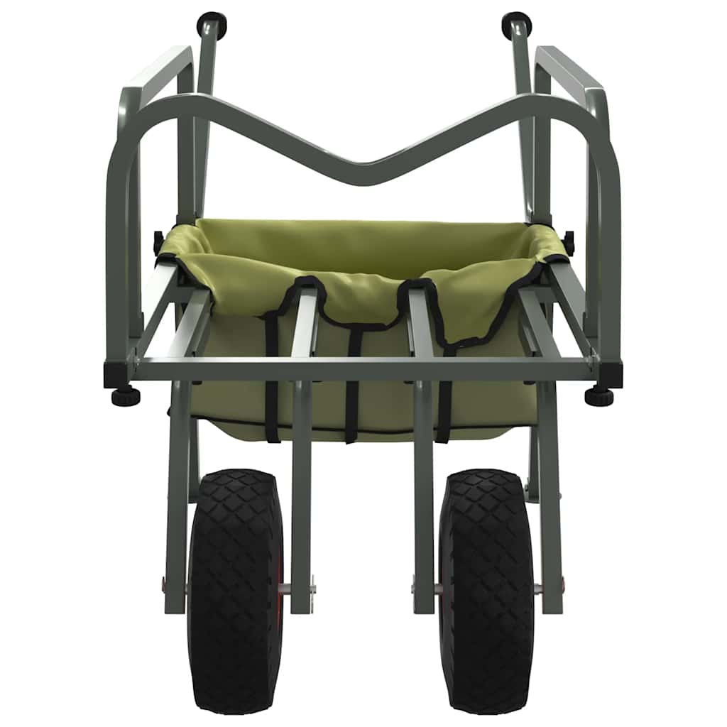 Fishing trolley with 2 wheels, green, steel