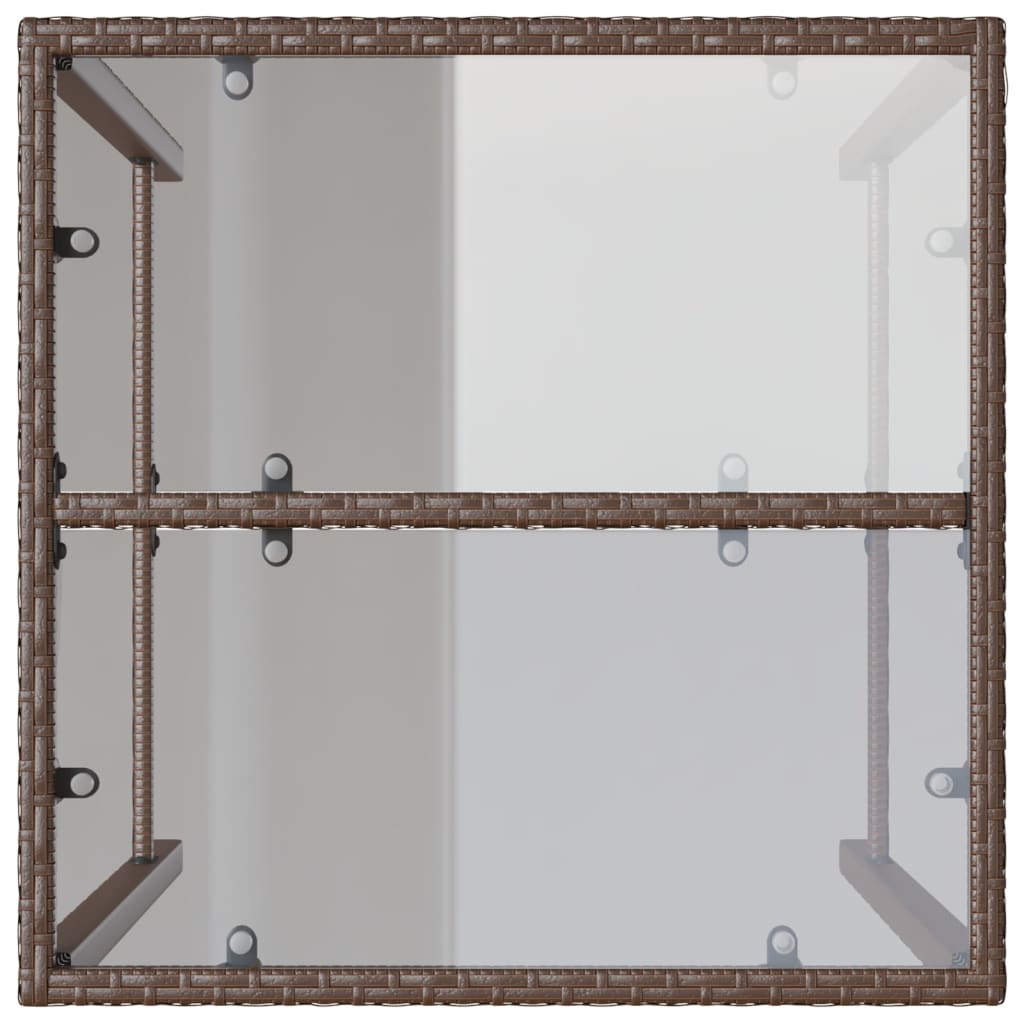 Lauko baro stalas, rudos spalvos, 70x70x110cm, poliratanas