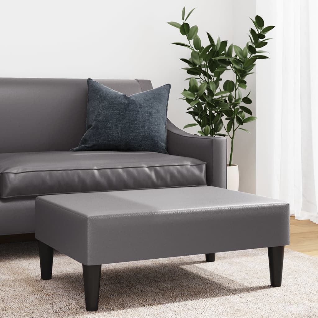 Footrest, grey, 77x55x31cm, artificial leather