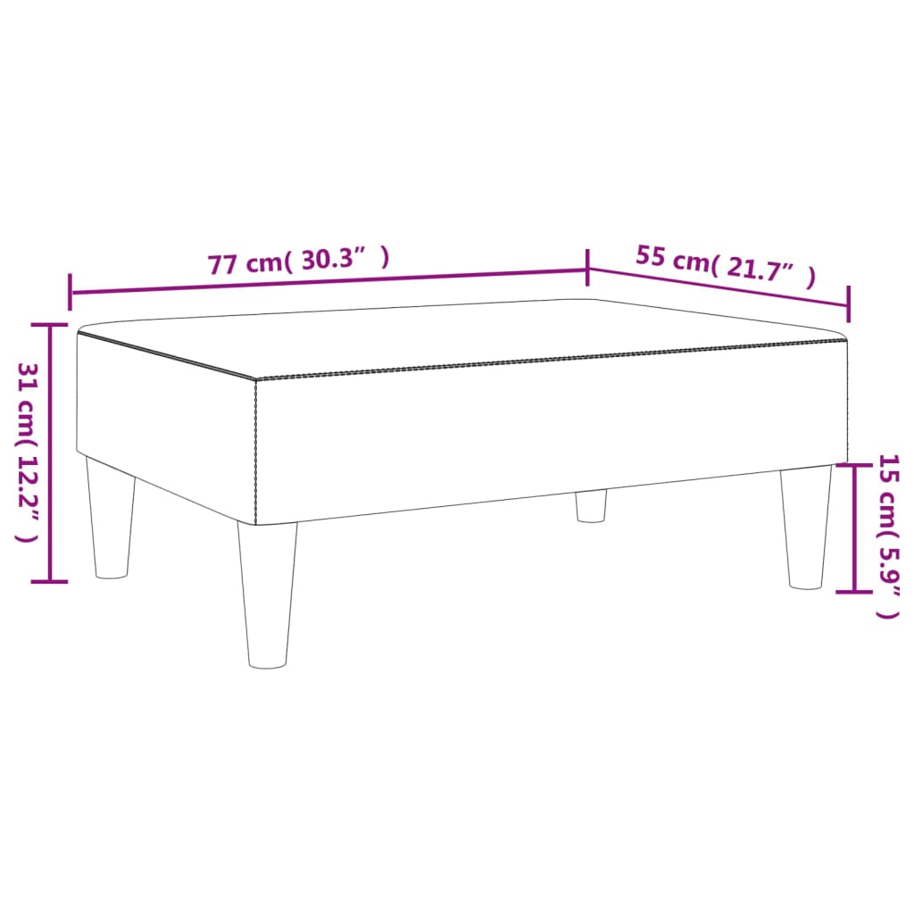 Footrest, grey, 77x55x31cm, artificial leather