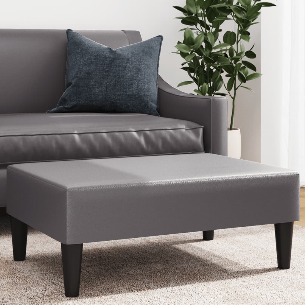 Footrest, grey, 77x55x31cm, artificial leather
